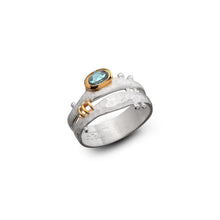 Load image into Gallery viewer, Parts in harmony white - topaz / gemstonering for women