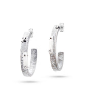 Laden Sie das Bild in den Galerie-Viewer, silver creoles raw style unoxidised