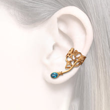 Load image into Gallery viewer, women´s earcuff gold plated white Zirconia