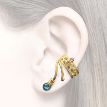 Laden Sie das Bild in den Galerie-Viewer, women´s earcuff light blue Zirkonia