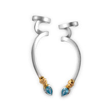 Load image into Gallery viewer, partly gold plated earcuff with zirconia