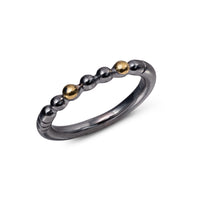 Laden Sie das Bild in den Galerie-Viewer, The double gold cap ring / Silberring Unisex