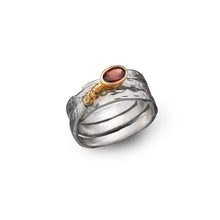 Load image into Gallery viewer, women´s gemstone ring, partly gold-plated, Garnet
