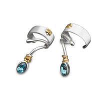 Load image into Gallery viewer, earcuff silver blue zirkonia