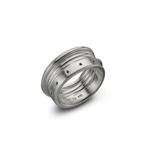 Load image into Gallery viewer, silverring, whitened, black spinel, unisex