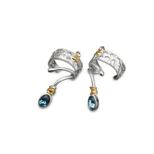 Load image into Gallery viewer, women´s earcuff light blue Zirkonia