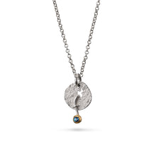 Load image into Gallery viewer, women´s gemstone pendant, whitened silver, partly gold-plated, sapphire