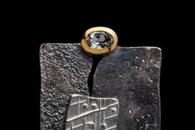 Load image into Gallery viewer, women´s gemstone pendant, gold and silver, white topaz, light blue topaz, with silver chain