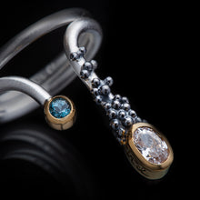 Laden Sie das Bild in den Galerie-Viewer, womenßs gemstonering white Topas blue Topas