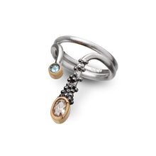 Laden Sie das Bild in den Galerie-Viewer, womenßs gemstonering white Topas blue Topas