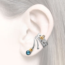Load image into Gallery viewer, women´s earcuff light blue Zirkonia