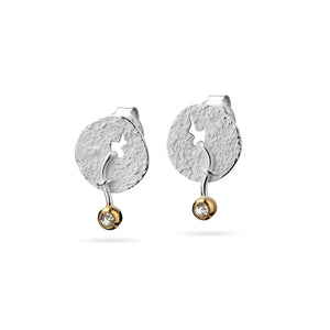 Earrings with fallen stone (stud earrings) / Gemstone-earstuds for women