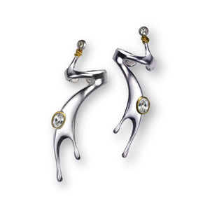 earcuffs partially gold plated with zirconia