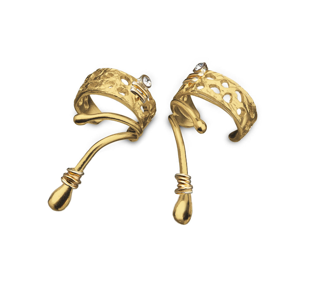 Earcuff two arms so tender pure - gold / Ohrverzierer für Damen