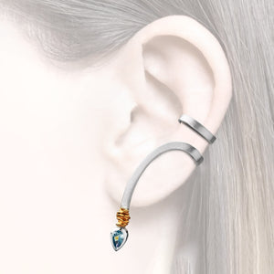 partly gold plated earcuff with zirconia
