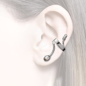women´s earcuff silver with pearl