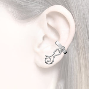 silver earcuff with spirals