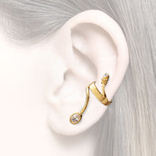 Load image into Gallery viewer, women´s earcuff gold-plated white or white Zirconia 
