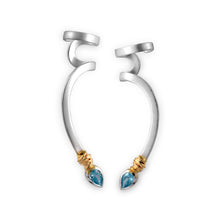 Load image into Gallery viewer, partly gold plated earcuff with zirconia
