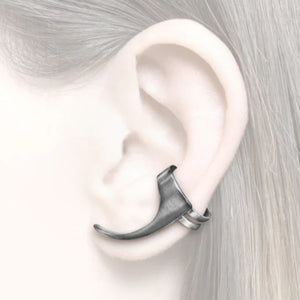 women´s earcuff straight design silver oxidized