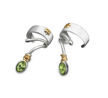 Load image into Gallery viewer, earcuff silver green zirkonia
