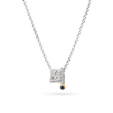 Load image into Gallery viewer, gemsonte pendant for women, whitened silver, partly gold-plated, light blue or white Topaz
