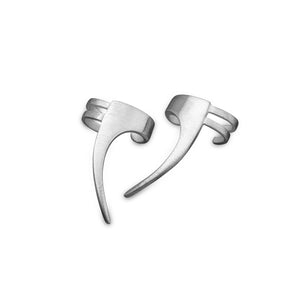 women´s earcuff straight design silver whitened