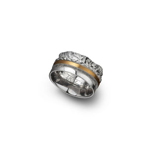 Silberring mit beweglichem Ring, vergoldet