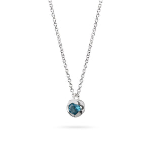 women´s gemstone pendant, silver, 5mm light blue topas