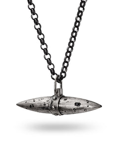 vintage design men´s pendant, oxidized silver