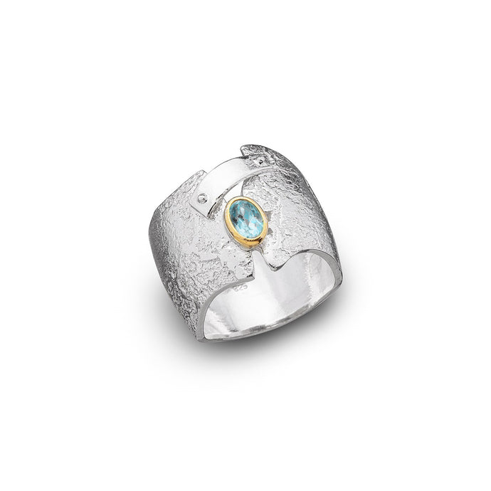 Edelsteinring für Damen mit Swiss blue Topas
