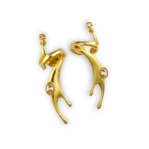 earcuffs gold plated with white zirconia