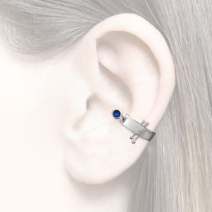 silver earcuff Sapphire